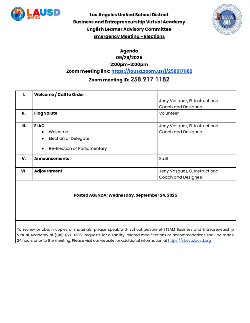 ELAC MEETING POST